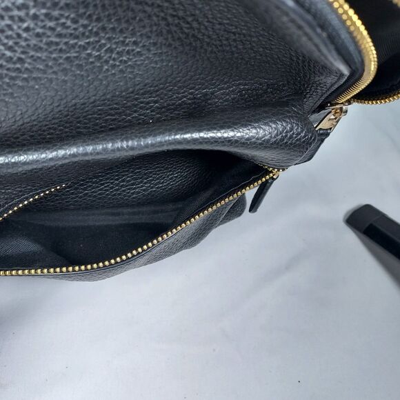 Coach Mini Pebble Leather Backpack Black Gold Hardware Charlie Style Bag Purse - Picture 7 of 9